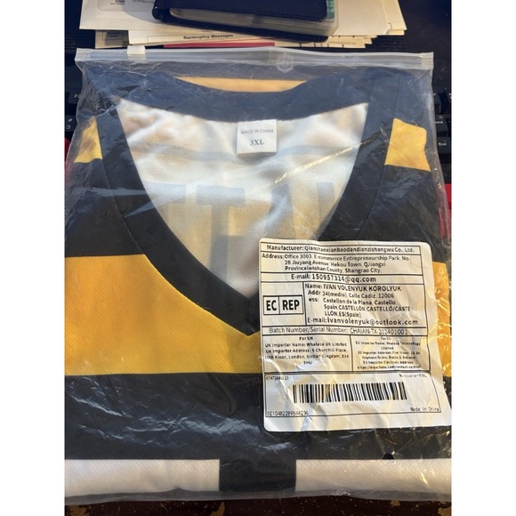 TJ Watt Pittsburgh Steelers Bumble Bee Shirt Jersey Size 3XL - Picture 2 of 3